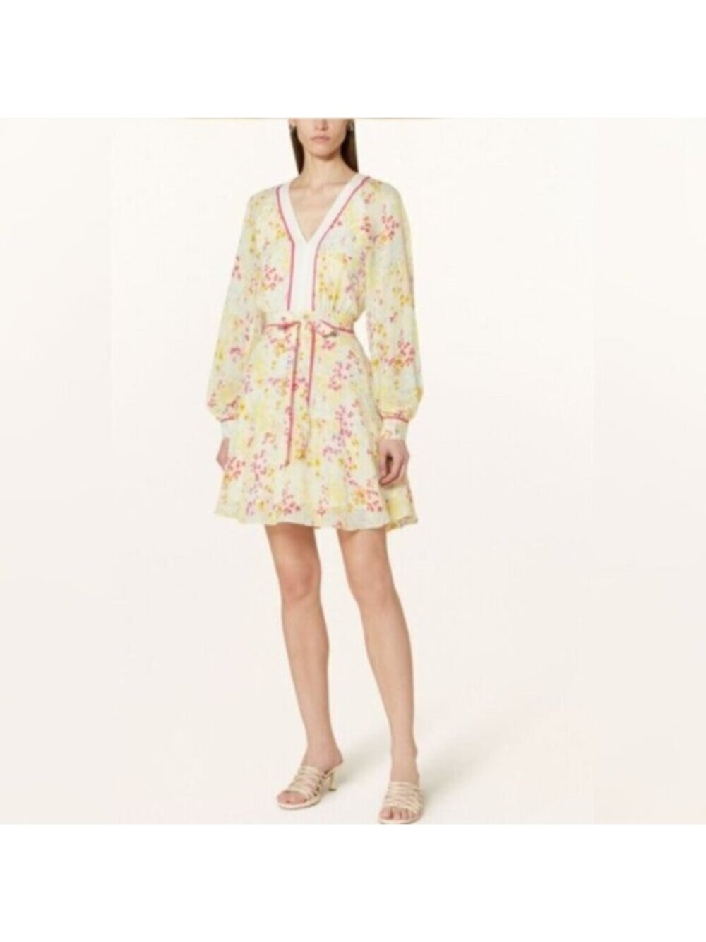 NWT Reiss Molly Floral Puff Long Sleeve Mini Dress - Picture 14 of 14